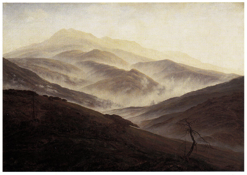 Cartes postales 08 Caspar David Friedrich - Paysage du Riesengebirge au brouillard montant