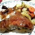 Pintade fermière des <b>Landes</b> au foie gras et confit de figues sur confit d'oignons à l'orange - Combat des Régions 