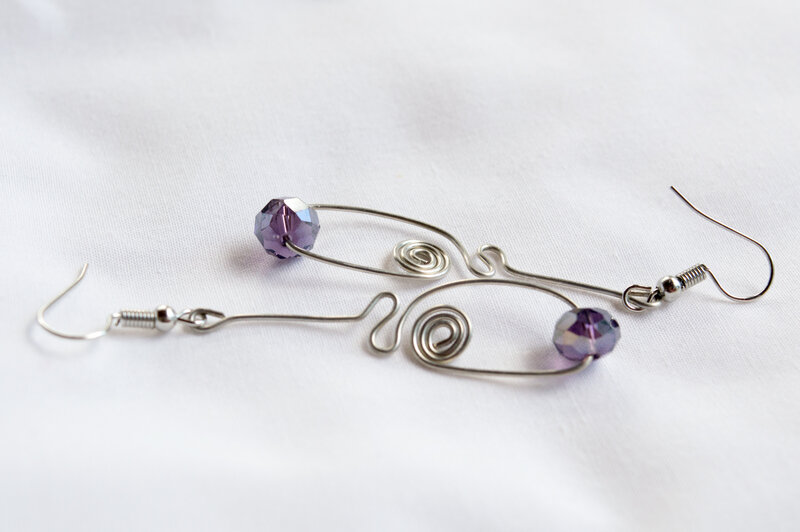 Boucles d'oreilles fil d'argent-14