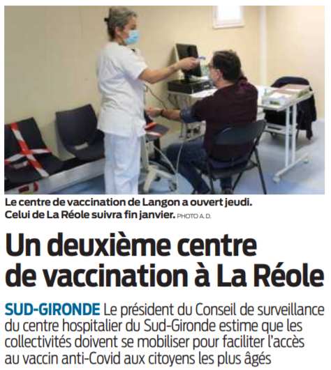 2021 01 16 SO Un deuxième centre de vaccination à La Réole