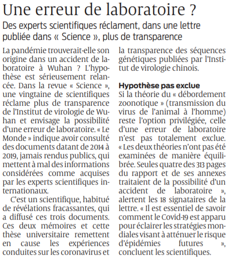2021 05 15 SO Une erreur de laboratoire