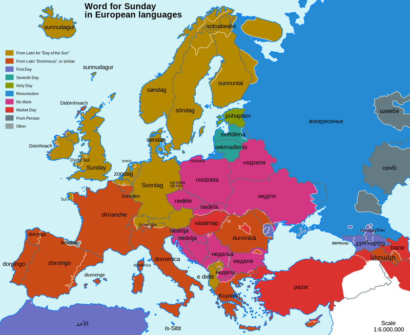 Word_for_Sunday_in_European_Languages