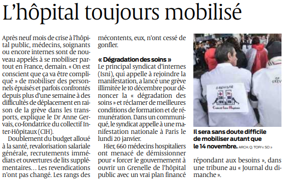 2019 12 16 SO L'hôpital toujours mobilisé