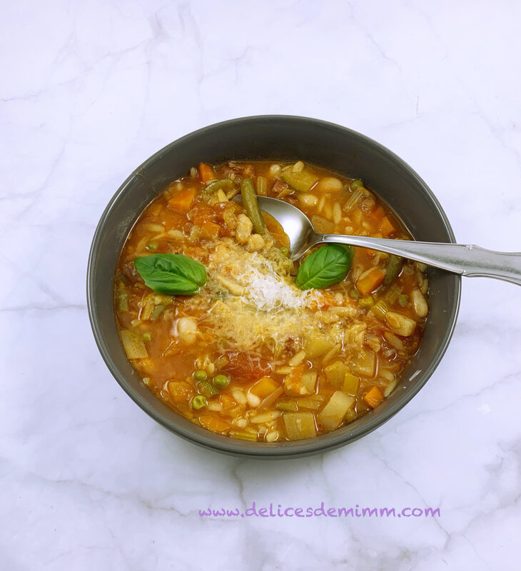Minestrone aux petites pâtes grecques 3