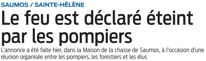 2022 09 29 SO Saumos Sainte-Hélène Le feu est déclaré éteint par les pompiers
