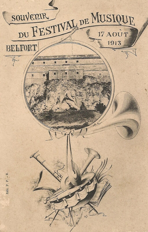 1913 08 17 Belfort CPA Festival Musique A Souvenir