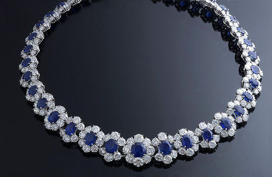 Burma Sapphire & Diamond Necklace