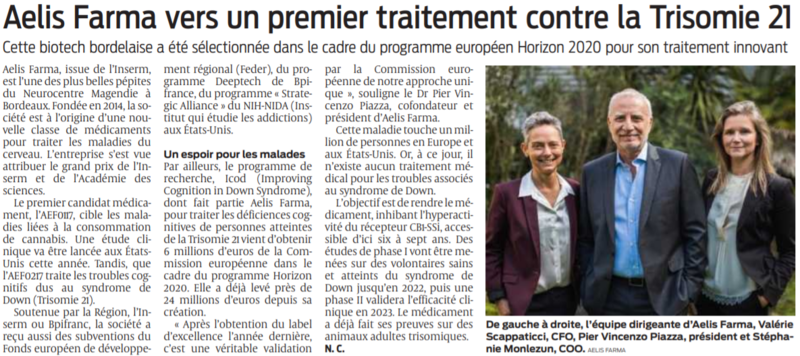 2021 04 26 SO Un premier traitement contre la Trisomie 21