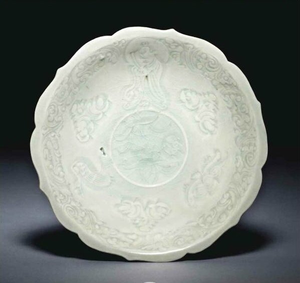 An unusual Qingbai carved bracket-lobed dish, Southern Song-Yuan dynasty, 12th-13th century