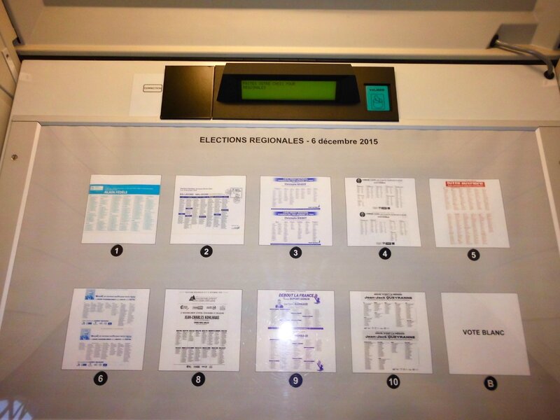 6 décembre 2015 machine à voter