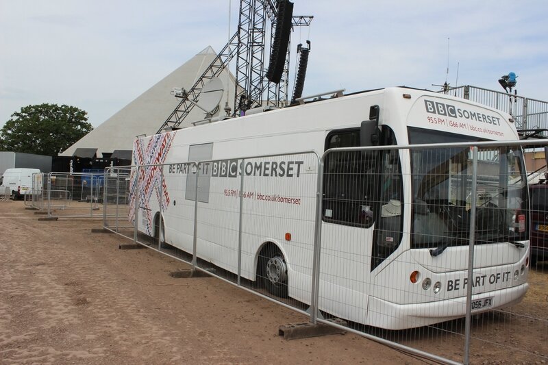 Glastonbury festival 2014 BBC Somerset truck Pyramid Stage