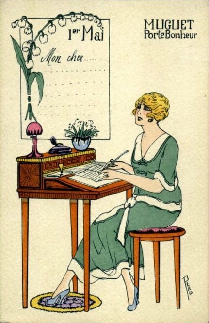 CPA Muguet 1er mai Femme 1