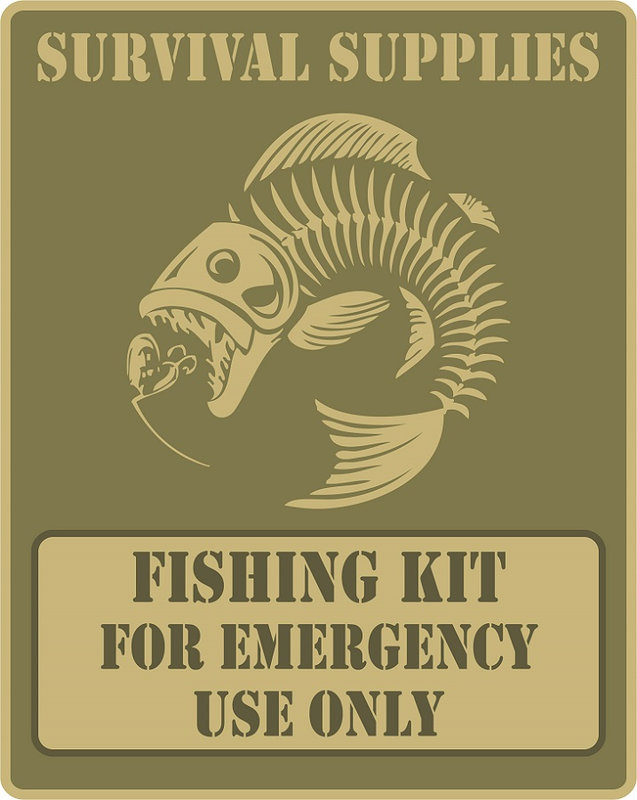survival supplies fishing zombie radioactive biohazard skull medical kit labels
