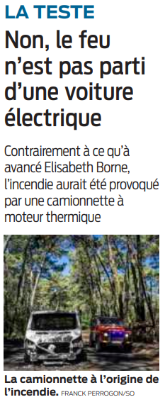 2022 07 171 SO La Teste Non le feu n'est pas parti d'une voiture électrique