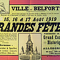 Les Grandes Fêtes patriotiques de 1919 à Belfort, la journée du vendredi 15 août (4e partie)