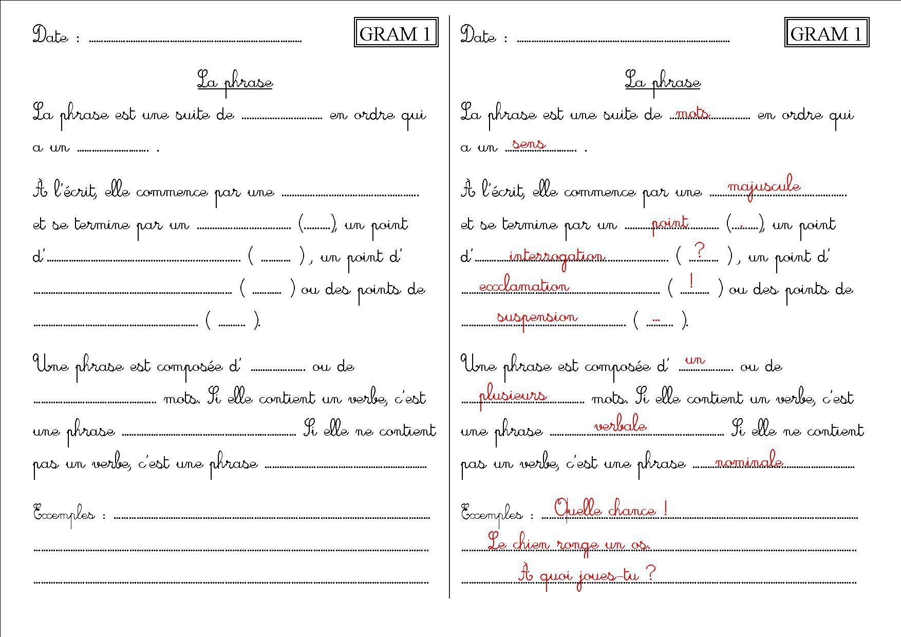 Du Mot Vers La Phrase Ce2 classeceboisvil.canalblog.com