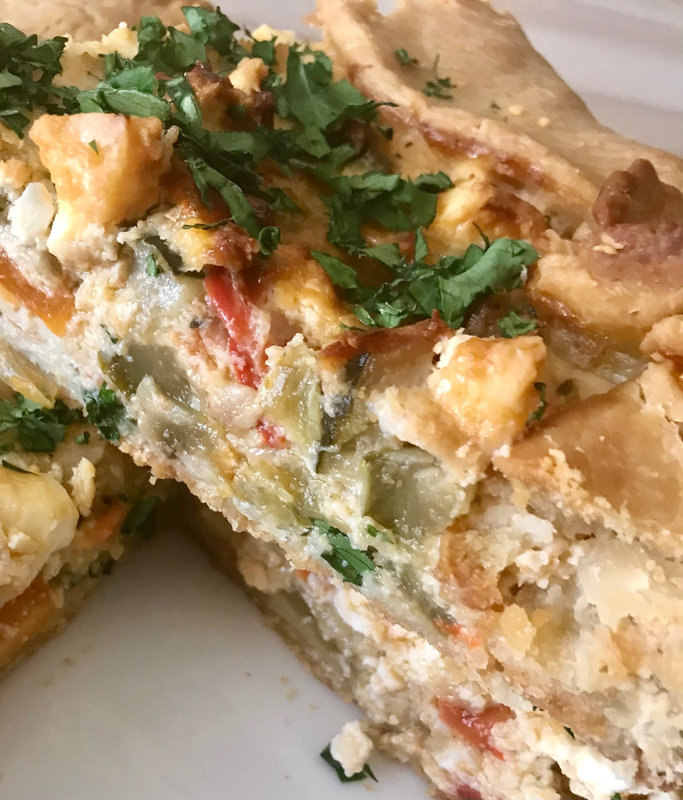 tarte rustique à la ratatouille et à la féta