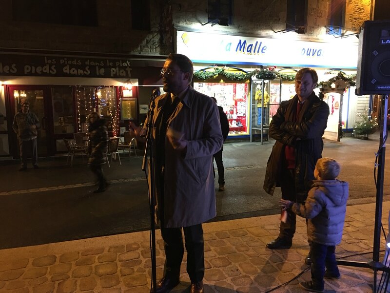 inauguration fontaine place Saint-Gervais Avranches 18 décembre 2015 David Nicolas maire discours