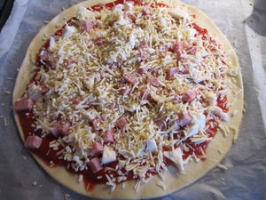 recettes pizza jambon/mozzarella