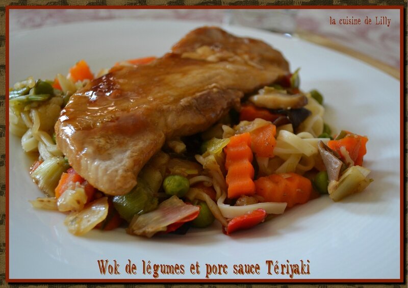 wok de légumes et porc sauce Tériyaki