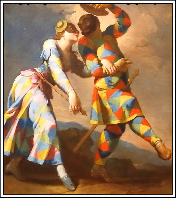 Giovan Domenico Ferretti - Arlequin et Colombine - 18° siècle