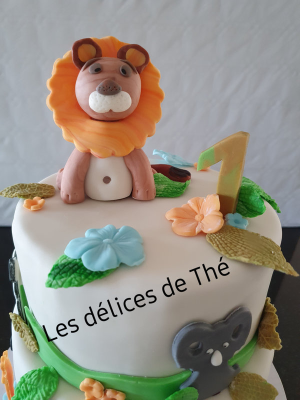 Cake design jungle génoise ganache praliné 20 08 21 (27)