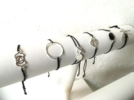 bracelets argent 925 sur cordons pw