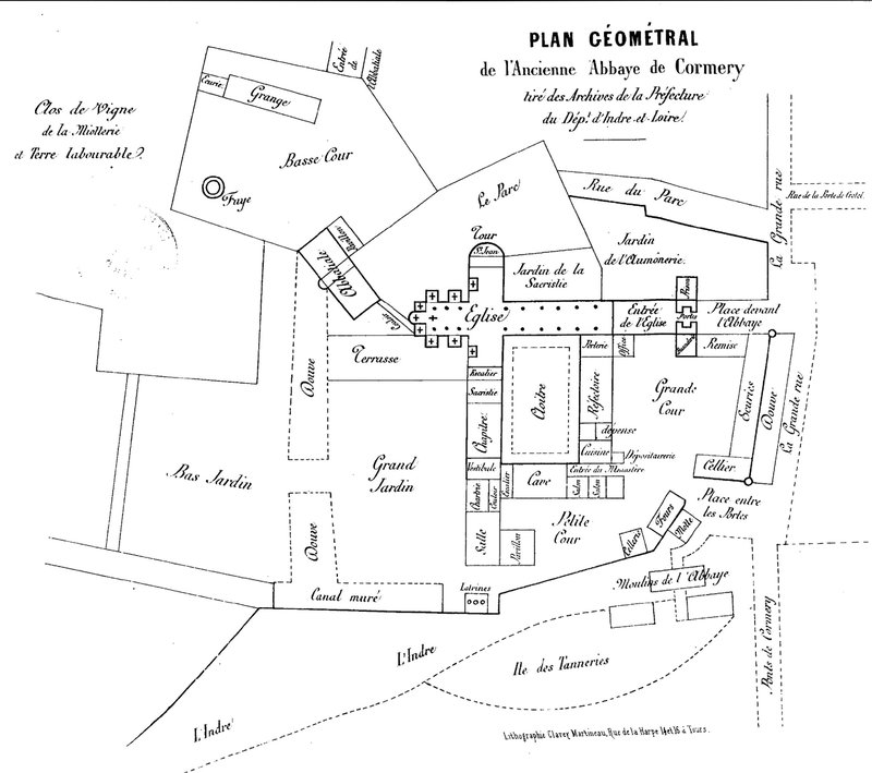 Plan Géométreal de l'Ancienne Abbaye de CORMERY