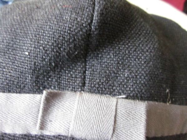 chapeau en lin noir avec noeud plat et ruban gris (3)