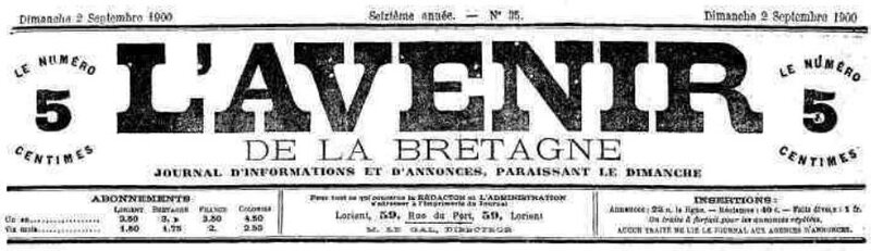 Presse L'avenir de la Bretagne 1900_1