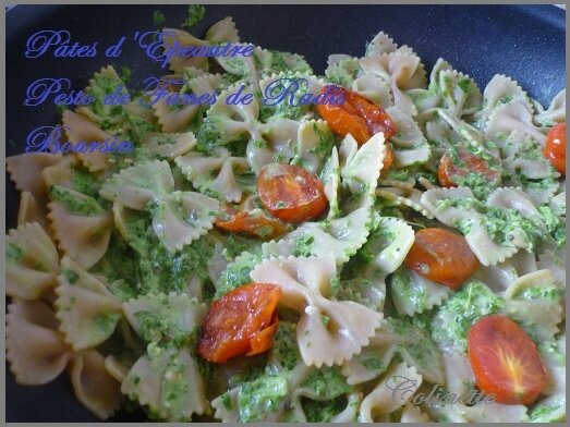 pâte d'épeautre au pesto de fanes de radis 02