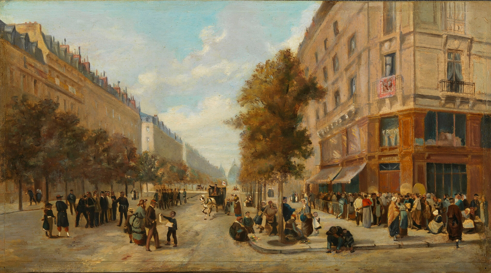 Decaen et Guiaud, La queue à la porte d'une épicerie