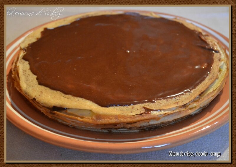 gâteau de crêpes choco orange