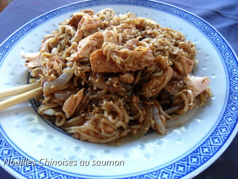 nouilles chinoises au saumon