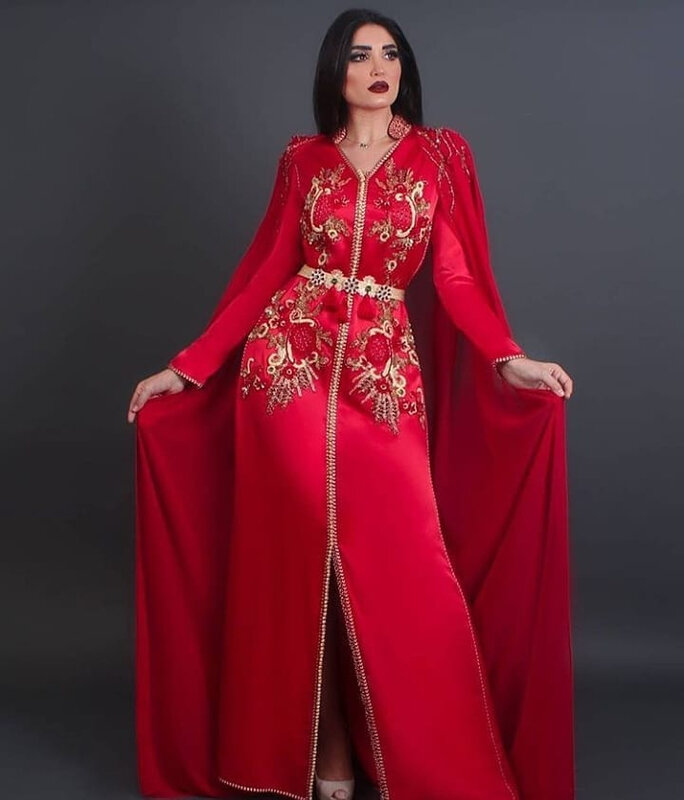 Robe caftan moderne rouge à vendre pas cher