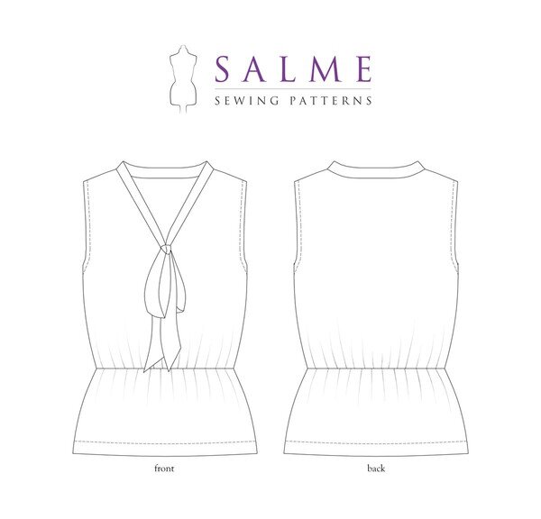 Salme Patterns - Pussy Bow Top