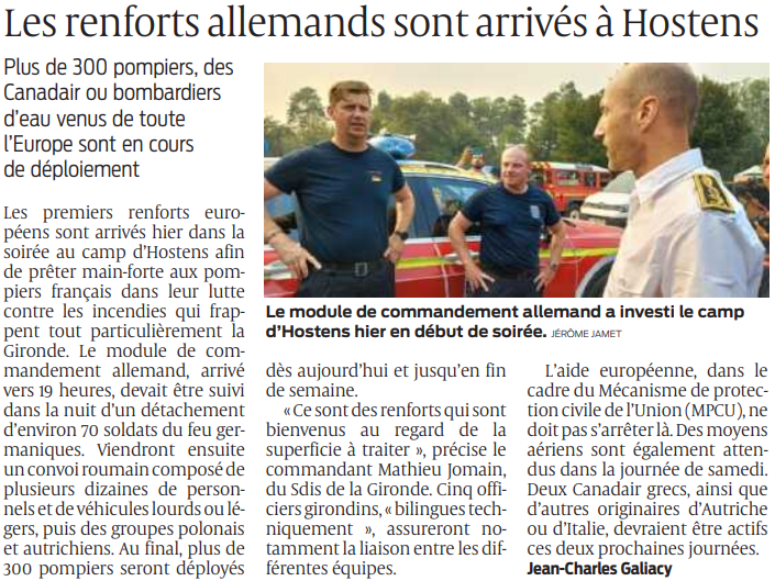 2022 08 12 SO Les renforts allemands sont arrivés à Hostens