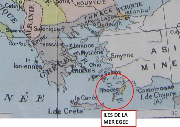 Carte Iles de la Mer Egée 1