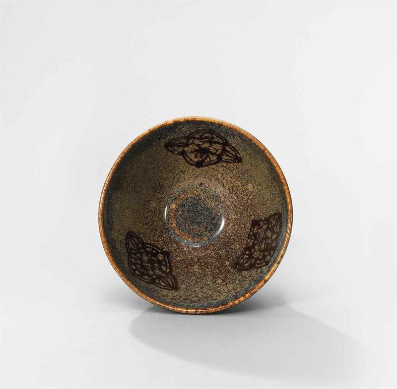 A Jizhou paper-cut resist-decorated tea bowl, Southern Song Dynasty (1127-1279)