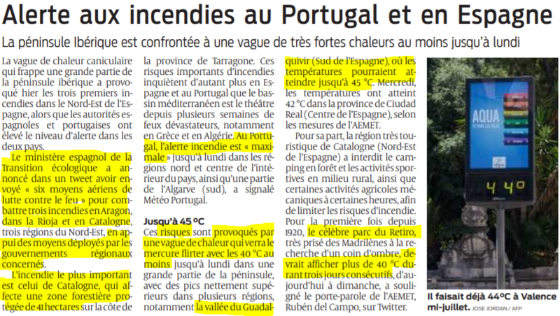 2021 08 13 SO Alerte aux incendies au Portugal et en Espagne