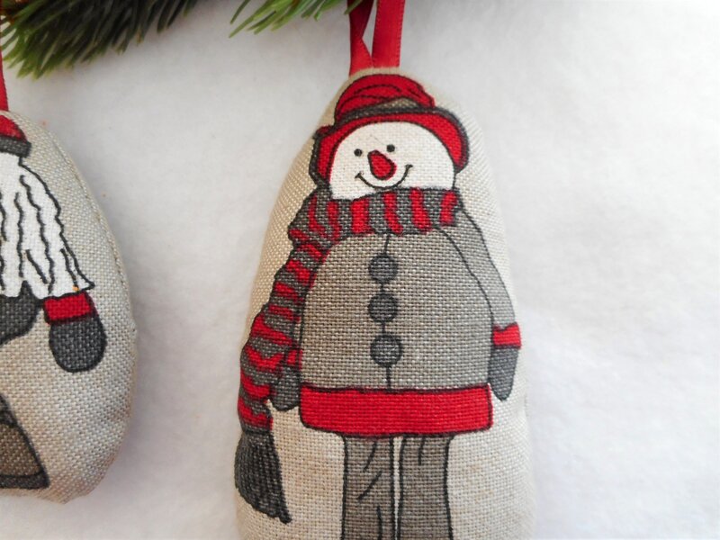 boules bonhomme père noël gris zoom bonhomme