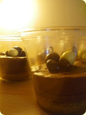 recettes Verrines mousse au chocolat, pralinoise et gavottes, chantilly