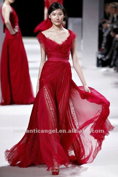 elie_saab_red_elegant_chiffon_and_lace_evening_dress