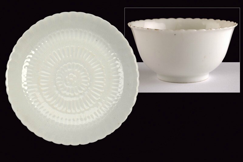 A fine blanc de Chine porcelain cup and saucer, 18th Century