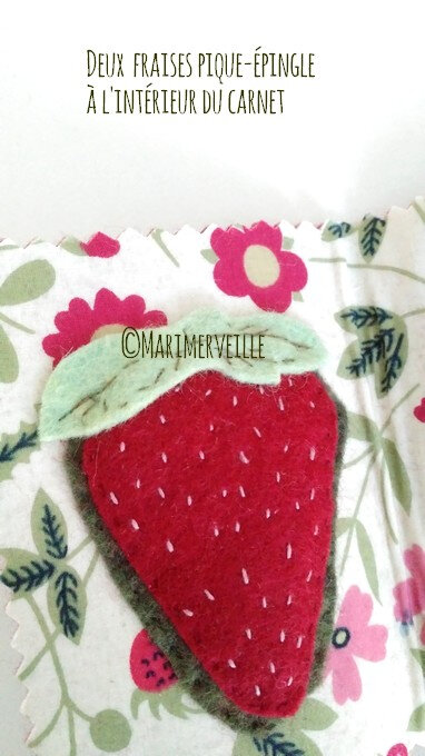 Fraises pique-épingles carnet couture Marimerveille