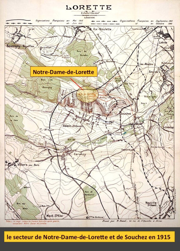 secteur de Notre-Dame-de-Lorette et Souchez en 1915