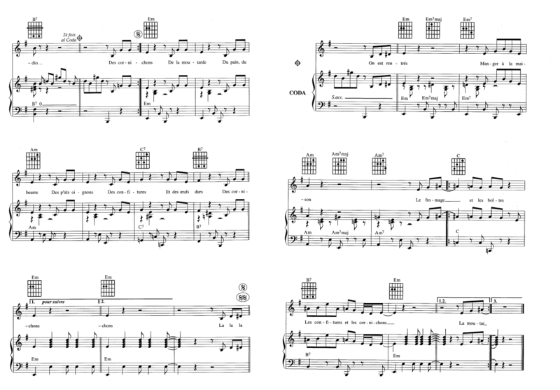 Les cornichons (Partition Sheet Music) The Strombolis