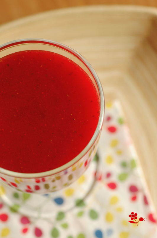 Smoothie fraise, sirop de fleur de sureau, citron, menthe_2