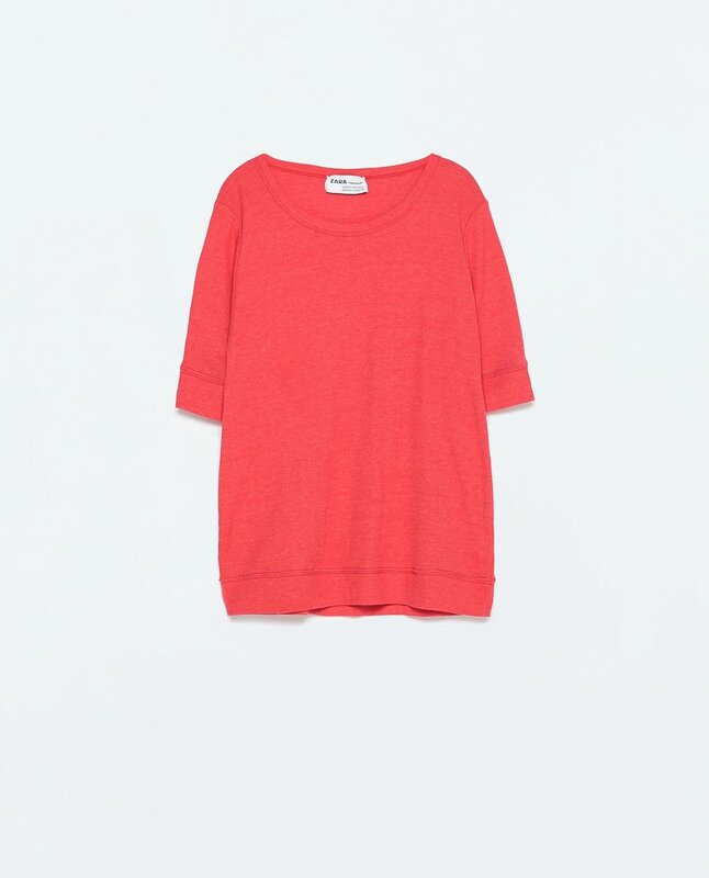 2015 0304-03 Zara Monaco T-shirt rib fraise
