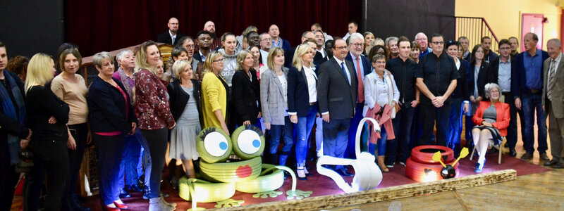 INAUGURATION 2018 ÉPICERIE SOLIDAIRE FRANÇOIS HOLLANDE ateliers chantiers Eden